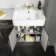 Monaco Graphite Grey Vanity Basin with Marble Top 1500mm (No Pan & Cistern) - Brass Knurled Handles