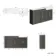 Monaco Graphite Grey Vanity Basin with Marble Top 1500mm (No Pan & Cistern) - Brass Knurled Handles