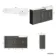Monaco Graphite Grey Vanity Traditional Basin Marble Top 1500mm (No Toilet) - Knurled Handles