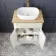 Lucia Chalk White Vanity with Oak Effect Top & Curved Counter Top Basin 640mm - Knurled Handles