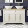 Lucia Chalk White Double Vanity Oak Effect Top & Oval Counter Top Basin 1200mm - Knurled Handles