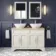 Lucia Chalk White Double Vanity Oak Effect Top & Oval Counter Top Basin 1200mm - Knurled Handles