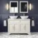 Lucia Chalk White Double Vanity with Marble Top & Oval Counter Top Basin 1200mm - Knurled Handles