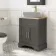 Lucia Graphite Grey Cabinet Oak Effect Top 640mm (Excludes Counter Top Basin) - Knurled Handles