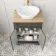 Lucia Graphite Grey Vanity with Oak Effect Top & Oval Counter Top Basin 640mm - Knurled Handles