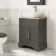 Lucia Graphite Grey Vanity with Oak Effect Top & Curved Counter Top Basin 640mm - Knurled Handles