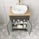 Lucia Graphite Grey Vanity with Oak Effect Top & Curved Counter Top Basin 640mm - Knurled Handles