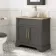 Lucia Graphite Grey Vanity with Oak Effect Top & Round Counter Top Basin 840mm - Knurled Handles