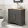 Lucia Graphite Grey Vanity with Oak Effect Top & Oval Counter Top Basin 840mm - Knurled Handles