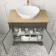 Lucia Graphite Grey Vanity with Oak Effect Top & Oval Counter Top Basin 840mm - Knurled Handles