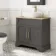 Lucia Graphite Grey Vanity with Oak Effect Top & Curved Counter Top Basin 840mm - Knurled Handles