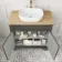 Lucia Graphite Grey Vanity with Oak Effect Top & Curved Counter Top Basin 840mm - Knurled Handles