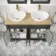 Lucia Graphite Grey Double Vanity Oak Effect Top & Oval Counter Top Basin 1200mm - Knurled Handles