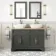 Lucia Graphite Grey Double Vanity Oak Effect Top & Curved Counter Top Basin 1200mm Knurled Handles