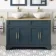 Lucia Inky Blue Double Vanity Oak Effect Top & Round Counter Top Basin 1200mm - Knurled Handles
