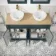 Lucia Inky Blue Double Vanity Oak Effect Top & Round Counter Top Basin 1200mm - Knurled Handles