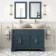 Lucia Inky Blue Double Vanity with Oak Effect Top & Oval Counter Top Basin 1200mm - Knurled Handles