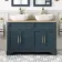 Lucia Inky Blue Double Vanity Oak Effect Top & Curved Counter Top Basin 1200mm - Knurled Handles