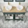 Lucia Midnight Green Double Vanity Oak Effect Top & Round Counter Top Basin 1200mm Knurled Handles