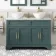 Lucia Midnight Green Double Vanity Marble Top & Round Counter Top Basin 1200mm - Knurled Handles