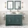 Lucia Midnight Green Double Vanity Marble Top & Round Counter Top Basin 1200mm - Knurled Handles