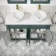 Lucia Midnight Green Double Vanity Marble Top & Round Counter Top Basin 1200mm - Knurled Handles