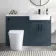 Harper Navy Blue Combination Vanity Basin and Tucson Toilet 1200mm - Black Accents - Right Handed