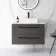 Elba Graphite Grey Wall Hung Drawer Vanity with Marble Top & Cody Basin 800mm - Black Accents