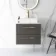 Elba Graphite Grey Wall Hung Drawer Vanity Marble Top & Cody Basin 600mm - Brushed Brass Accents