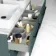 Elba Midnight Green Double Wall Hung Drawer Vanity Marble Top & Cody Basin 1200mm - Black Accents