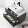 Elba Charcoal Elm Wall Hung Drawer Vanity with Marble Top & Cody Basin 800mm - Black Accents