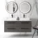 Elba Charcoal Elm Double Wall Hung Drawer Vanity with Marble Top & Cody Basin 1200mm - Black Accents