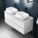 Corsica Gloss White Wall Hung Drawer Vanity with Marble Top & Curved Counter Top Basin 1200mm