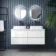 Corsica Gloss White Wall Hung Drawer Vanity with Marble Top & Marin Basin 1200mm