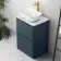 Corsica Inky Blue Vanity Drawer with Marble Top & Curved Counter Top Basin 600mm