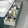 Corsica Midnight Green Wall Hung Drawer Vanity with Marble Top & Curved Counter Top Basin 1200mm