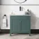 Bermuda Midnight Green Vanity with Marble Top & Curved Counter Top Basin 800mm
