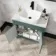 Bermuda Midnight Green Vanity with Marble Top & Curved Counter Top Basin 800mm