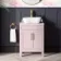 Bermuda Cashmere Pink Vanity Marble Top & Curved Counter Top Basin 600mm - Brass Knurled Handles