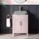 Bermuda Cashmere Pink Cabinet with Marble Top 600mm (Excludes Basin) - Brass Knurled Handles