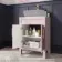 Bermuda Cashmere Pink Cabinet with Marble Top 600mm (Excludes Basin) - Brass Knurled Handles