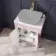 Bermuda Cashmere Pink Cabinet with Marble Top 600mm (Excludes Basin) - Brass Knurled Handles