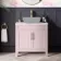 Bermuda Cashmere Pink Cabinet with Marble Top 800mm (Excludes Basin) - Brass Knurled Handles