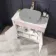 Bermuda Cashmere Pink Cabinet with Marble Top 800mm (Excludes Basin) - Brass Knurled Handles