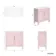 Bermuda Cashmere Pink Cabinet with Marble Top 800mm (Excludes Basin) - Brass Knurled Handles