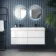 Corsica Gloss White Wall Hung Double Basin Drawer Vanity 1200mm