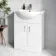 Quartz Gloss White Vanity with Semi Recessed Basin 650mm