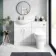 Quartz Gloss White Vanity with Semi Recessed Basin 650mm