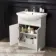 Capri Cotton White Basin Vanity and Back To Wall Unit 1150mm (Excludes Toilet) - Chrome Handles