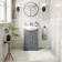 Capri Fog Grey Vanity with Semi Recessed Basin 550mm - Chrome Handles